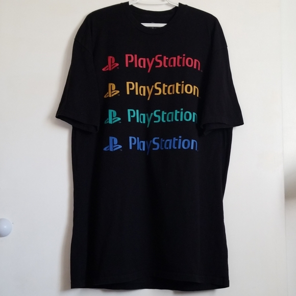 Playstation Gamer Black Colorful Logo Tee - Picture 1 of 4